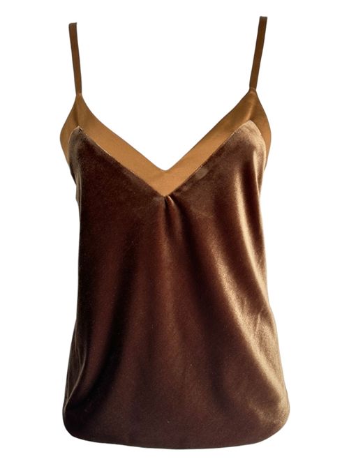Top donna in velluto noce Rue Longue | 3902-2894NOCE